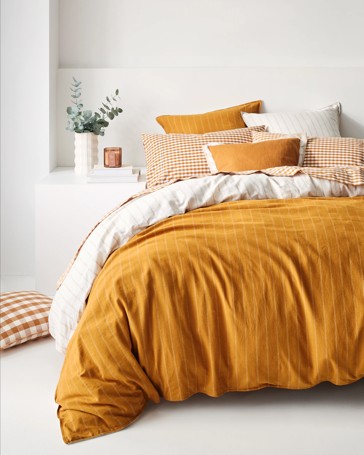 Adelle Stripe Linen/Cotton Quilt Cover Set