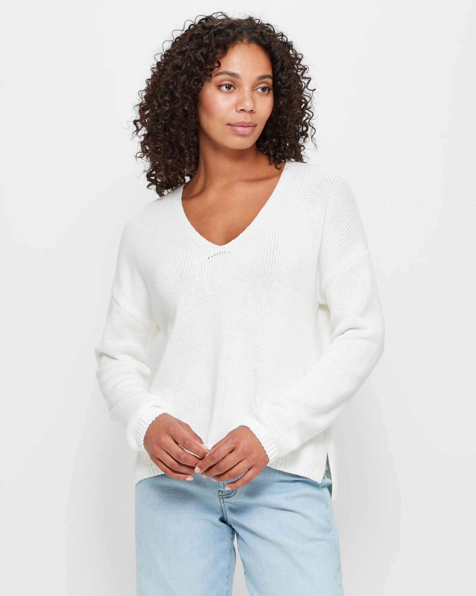 Deep v neck jumper sale
