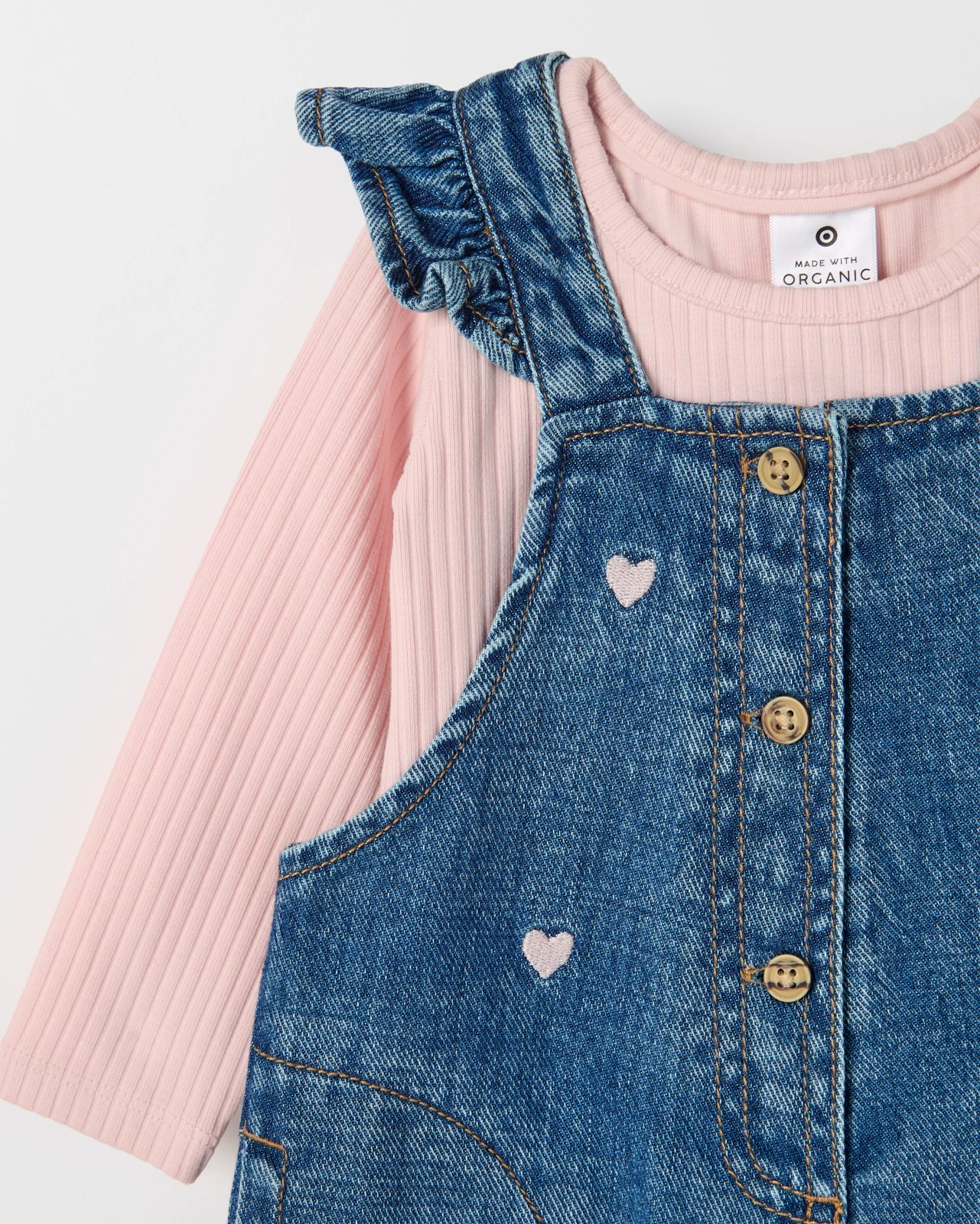 Baby Embroidered Denim Dungaree Set 2 of 3