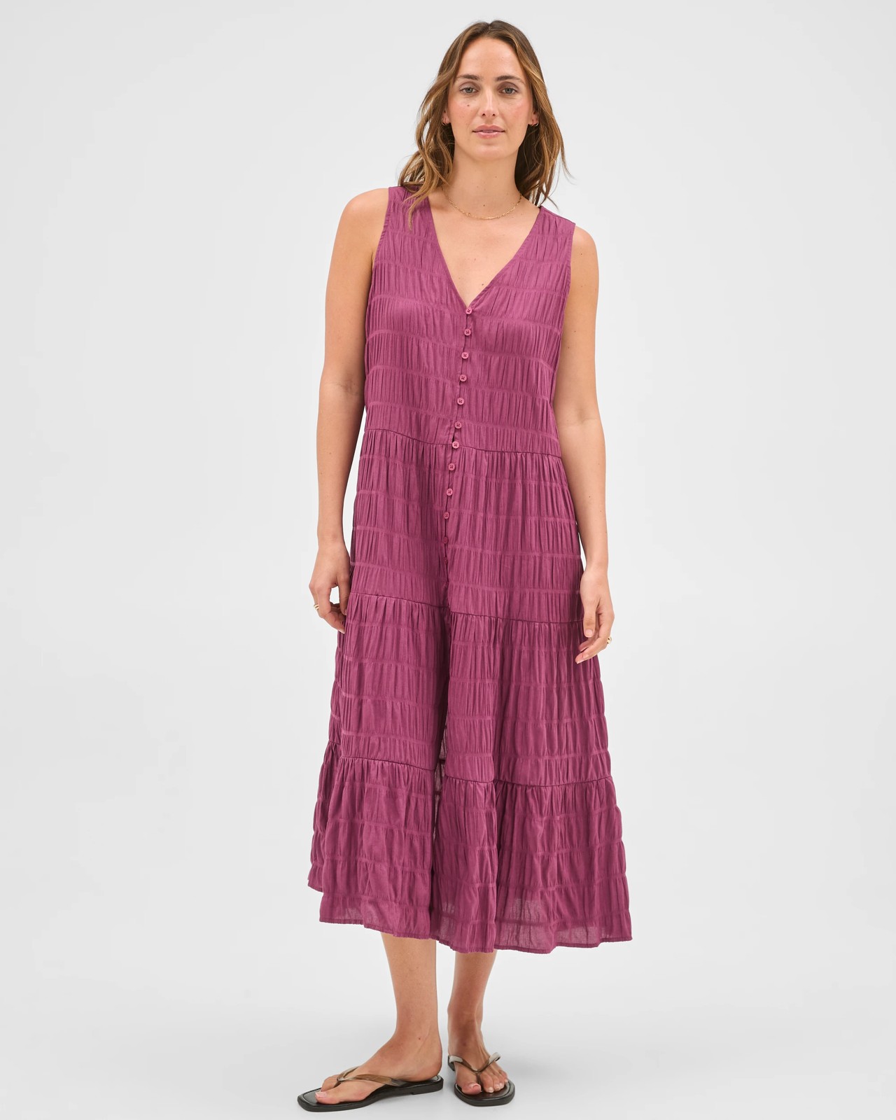 Resort Button Through Maxi Dress - Purple 2 of 6