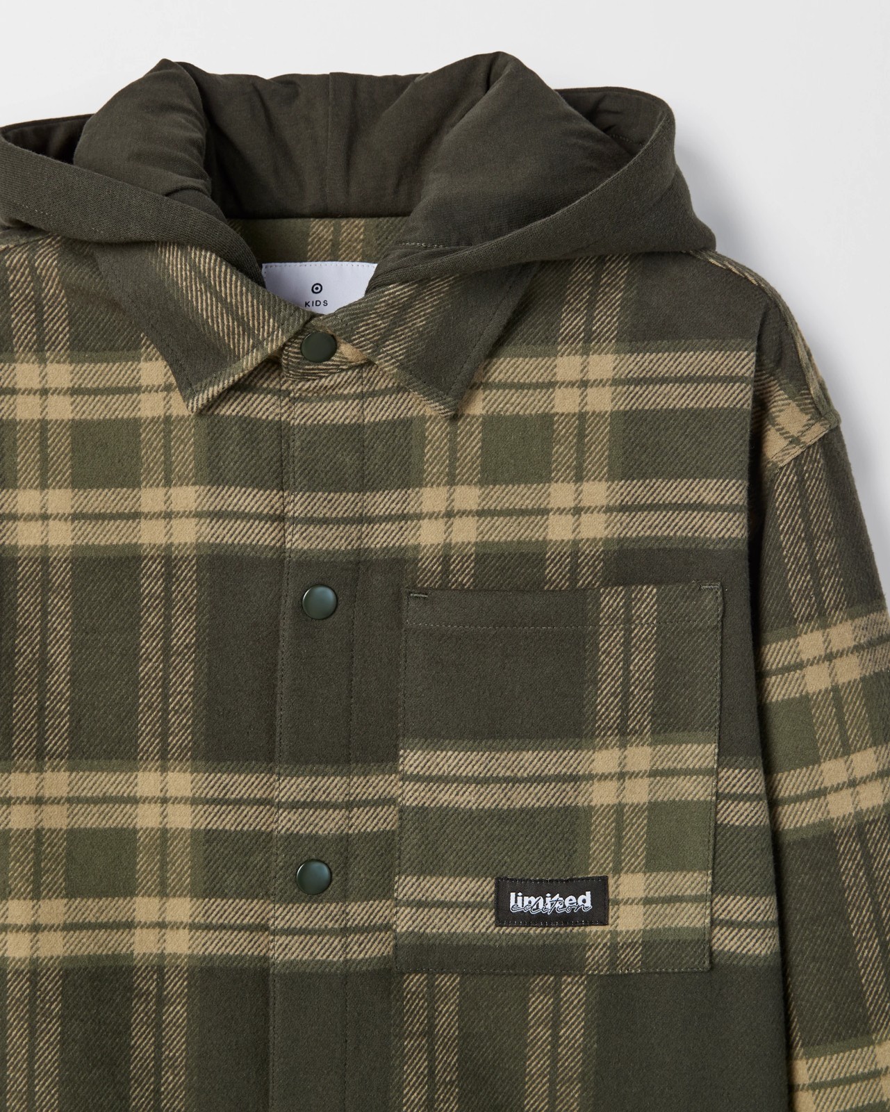 Australian Cotton Heavy Flannelette Hooded Shirt - Green Check 2 of 2