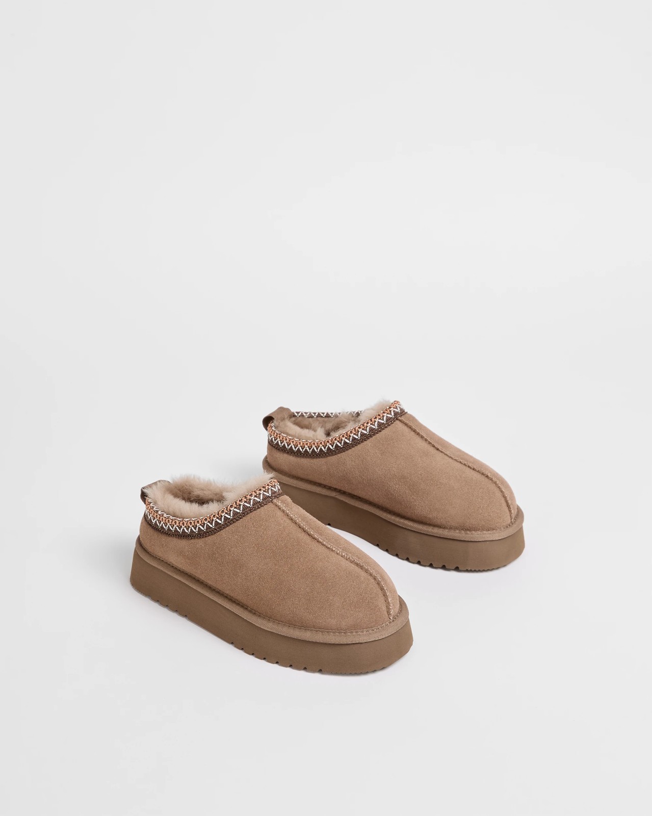 Australian Design Leather and Sheepskin Tape Scuff Slippers - Mocha 2 of 3