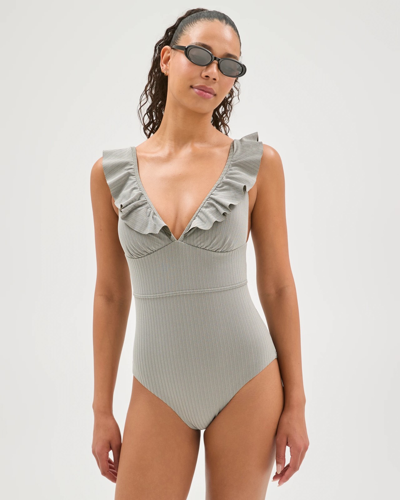 Shape Your Body Resort Frill Jacquard One Piece Swimsuit 2 of 5