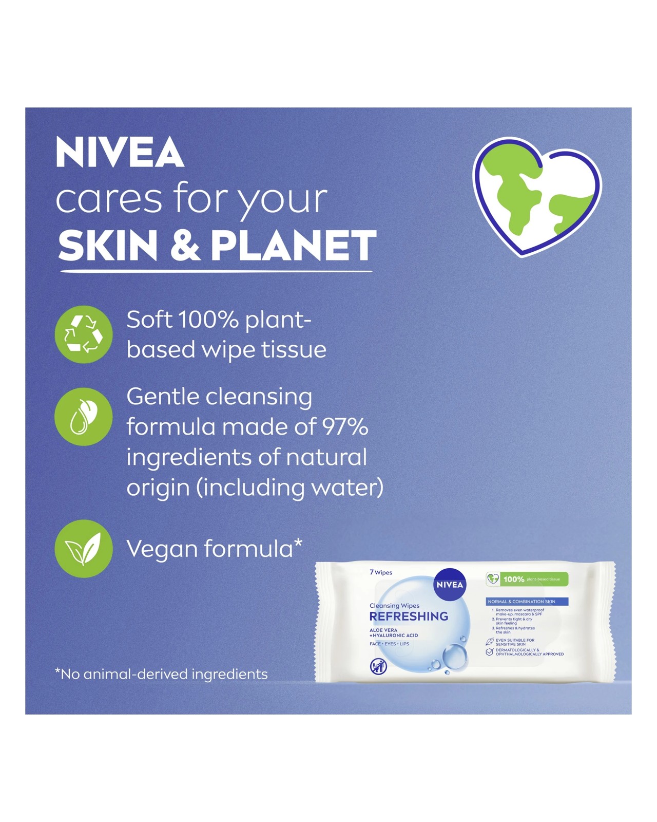 Nivea 7 Pack 3-in-1 Refreshing Cleansing Wipes - Pro Vitamin B5 and Hydramine 2 of 5