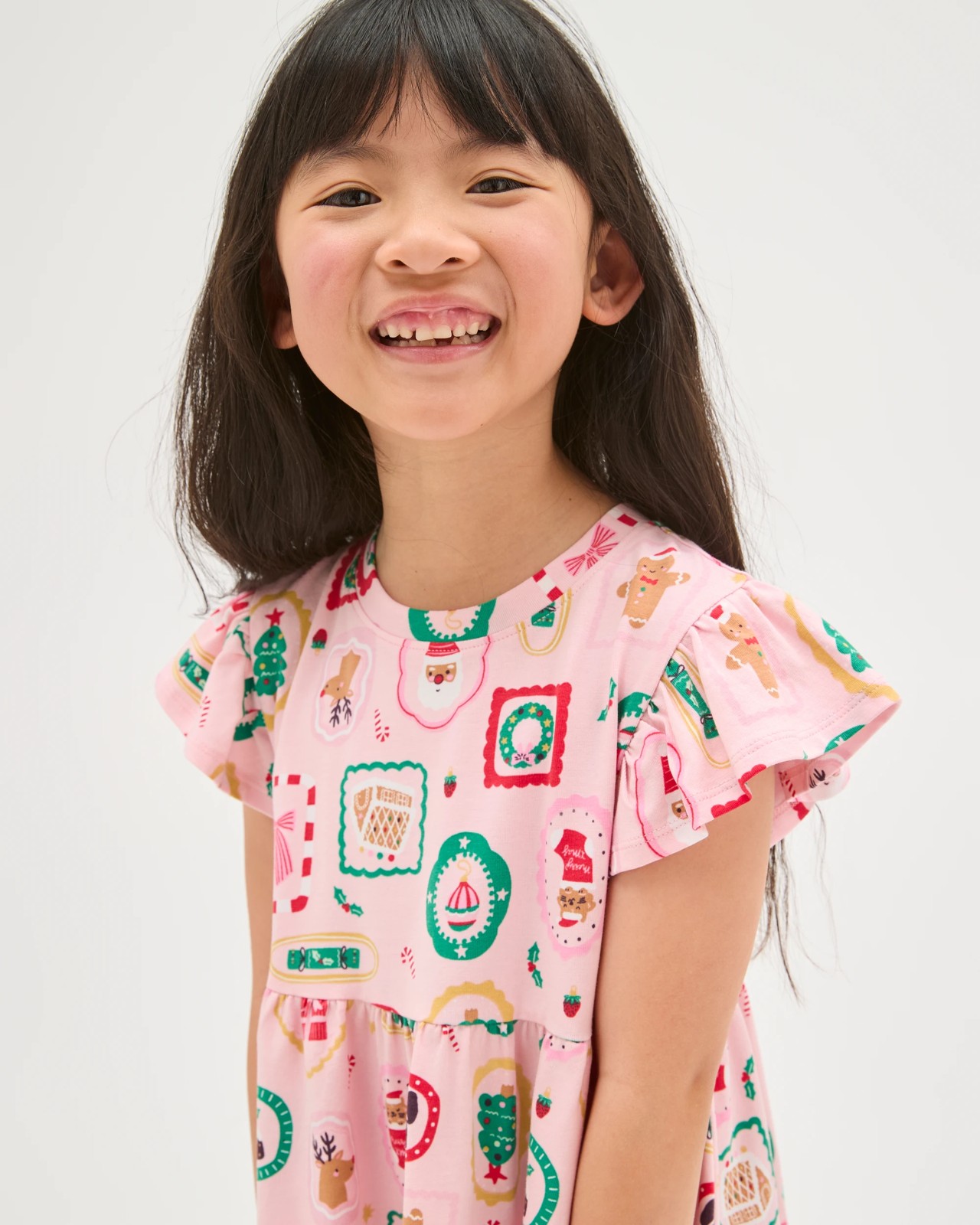 Australian Cotton Christmas Knit Dress - Pink Base Christmas 3 of 6