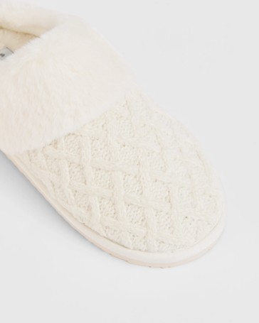 Womens Knitted Slipper Scuffs