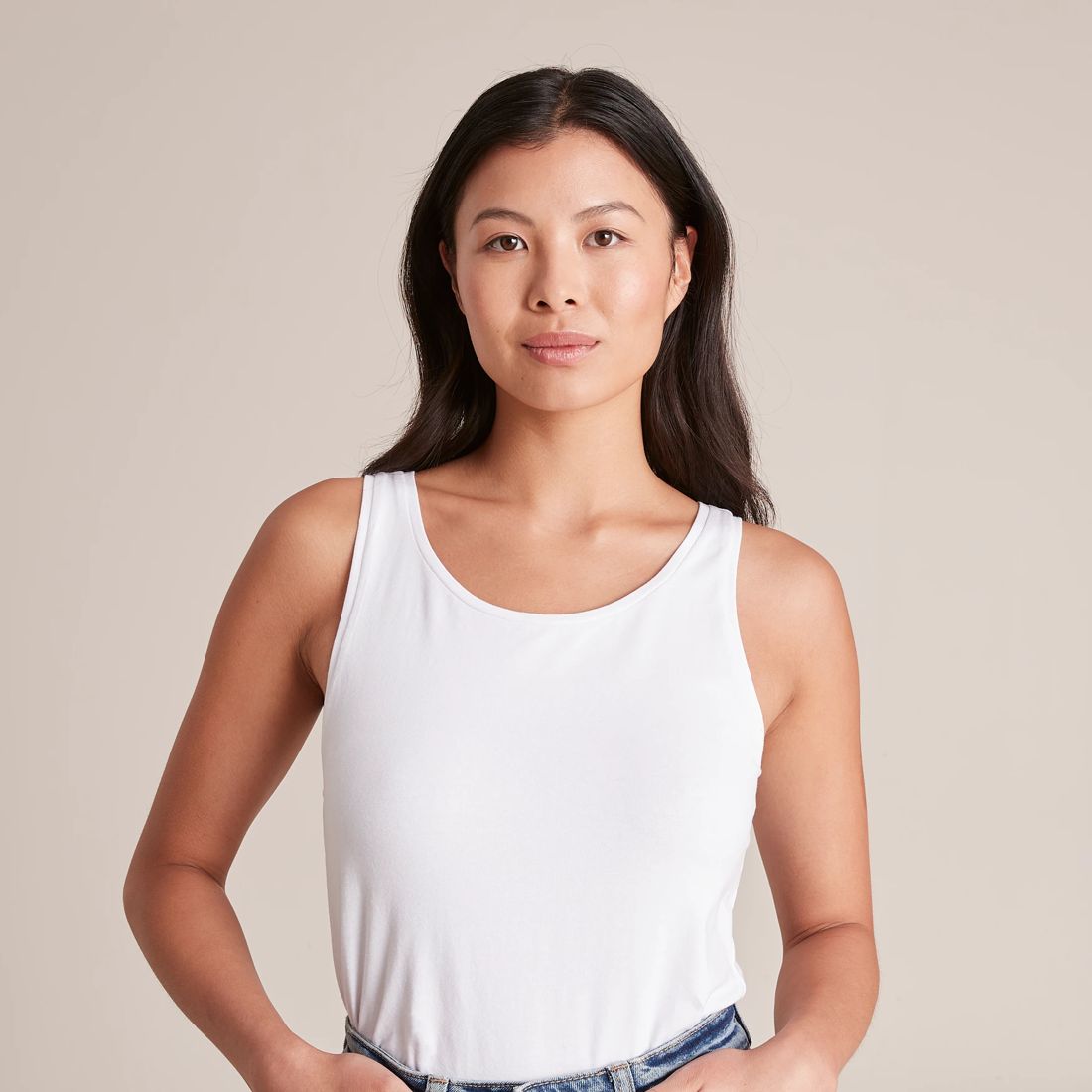 Julianna Organic Cotton Tank Top - White main image 1
