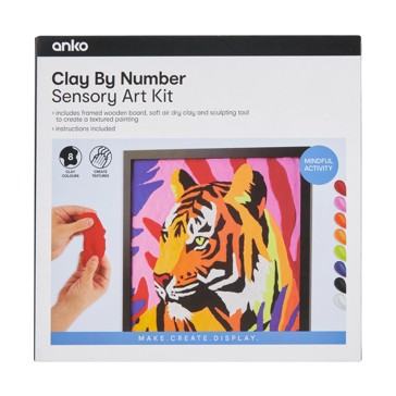Clay by Numbers Sensory Art Kit, Tiger - Anko