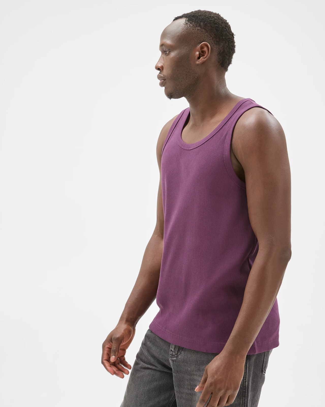 Commons Australian Cotton Rib Tank Top - Blackberry 5 of 6