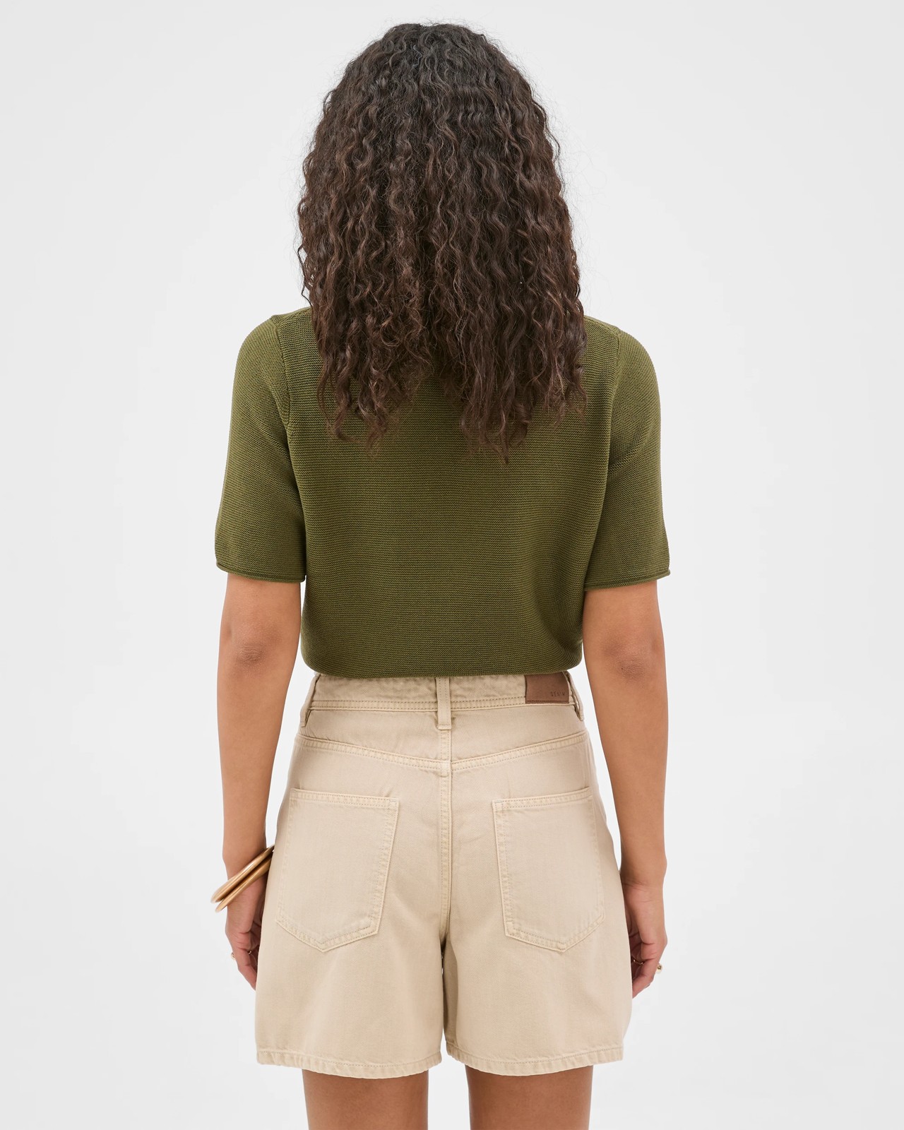 High Rise A-Line Denim Shorts 6 of 6