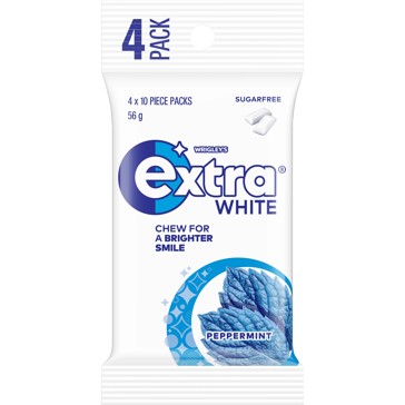 Wrigley's Extra White Peppermint Gum - 4 Pack