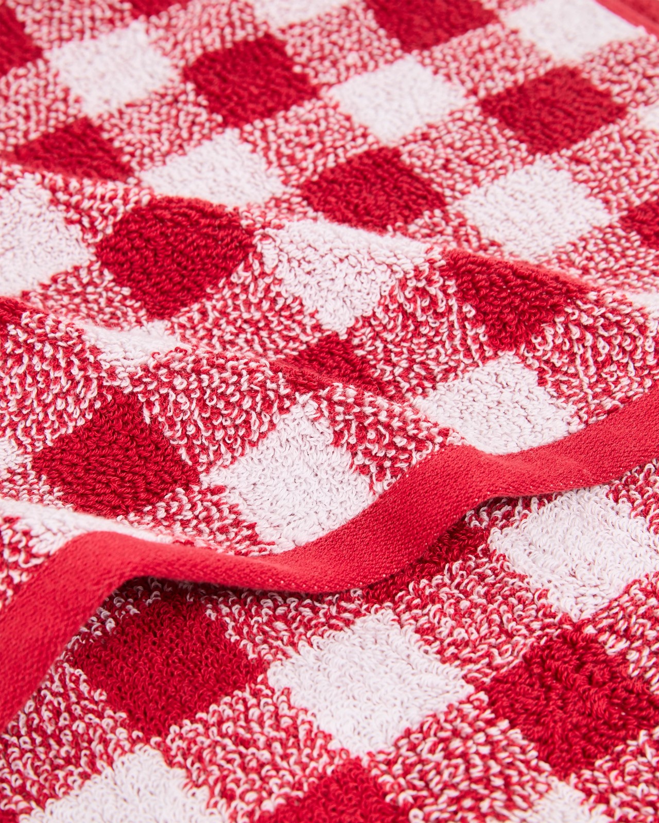 Christmas Georgie Australian Cotton Gingham 2 Pack Hand Towel - Red 2 of 2