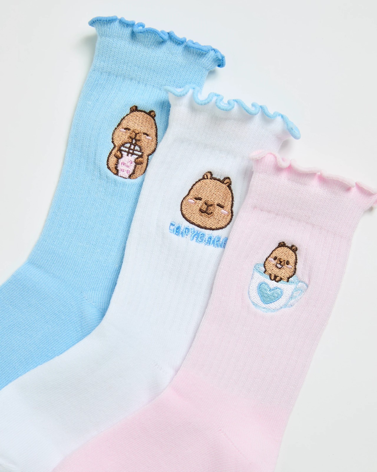 Licensed CapyFun 3 Pack Quarter Crew Socks 2 of 3