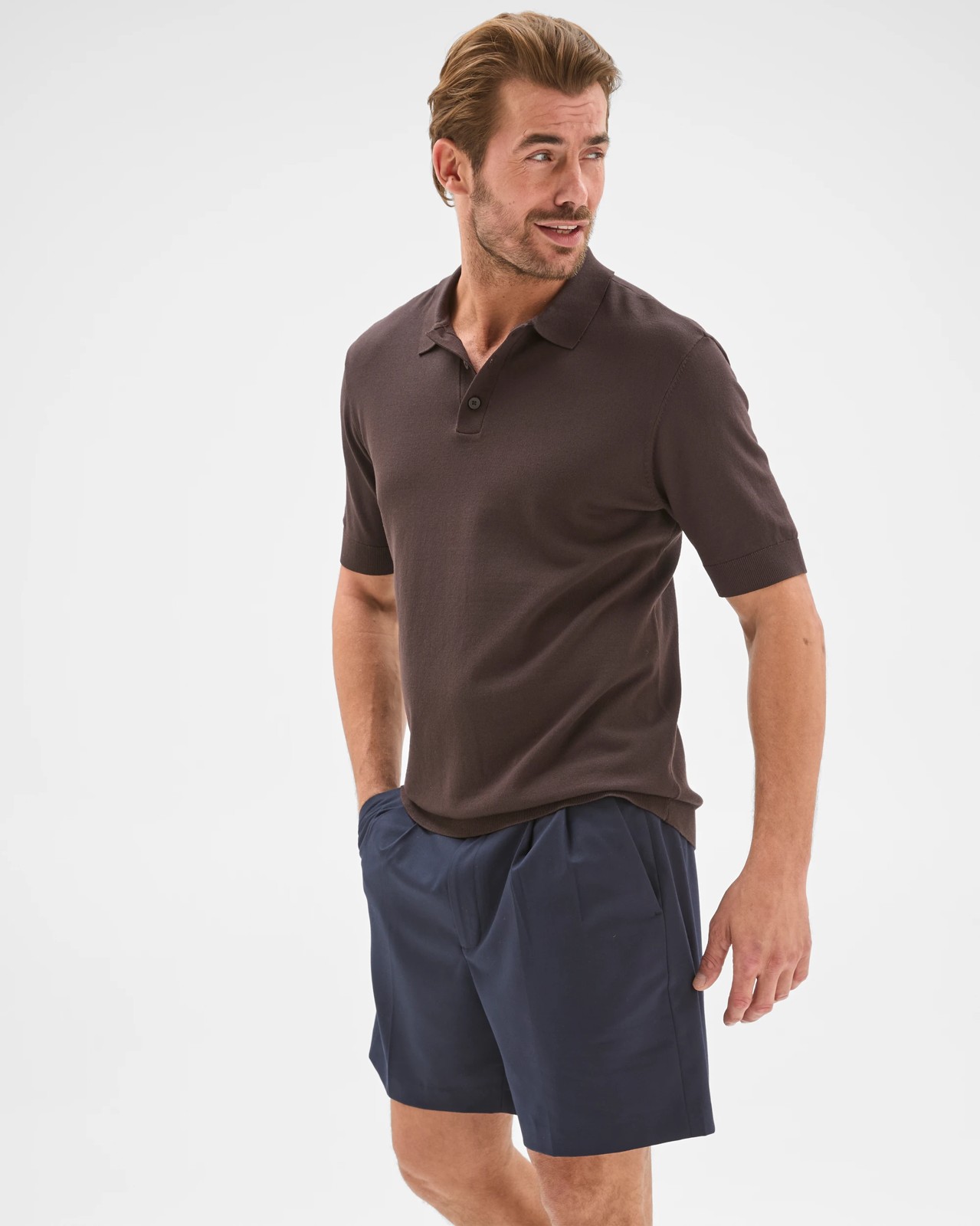 Preview Relaxed Fit Tailored Shorts - Navy 4 of 6