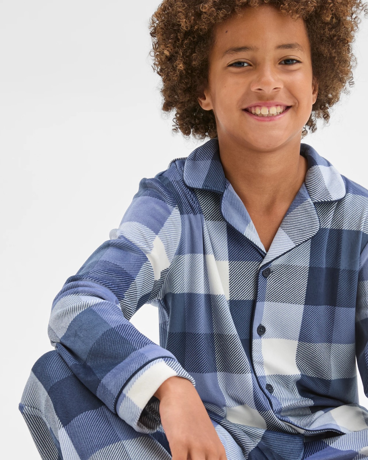 Older Boys Long Sleeve Top & Long Length Pants Fleece Pyjama Set - Check 3 of 6