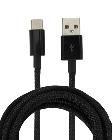 Anko 2m USB-A to USB-C 60W Braid Cable - Black