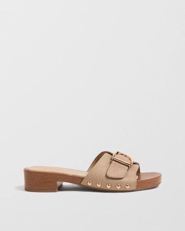 Bella Genuine Suede Leather Mule Heels