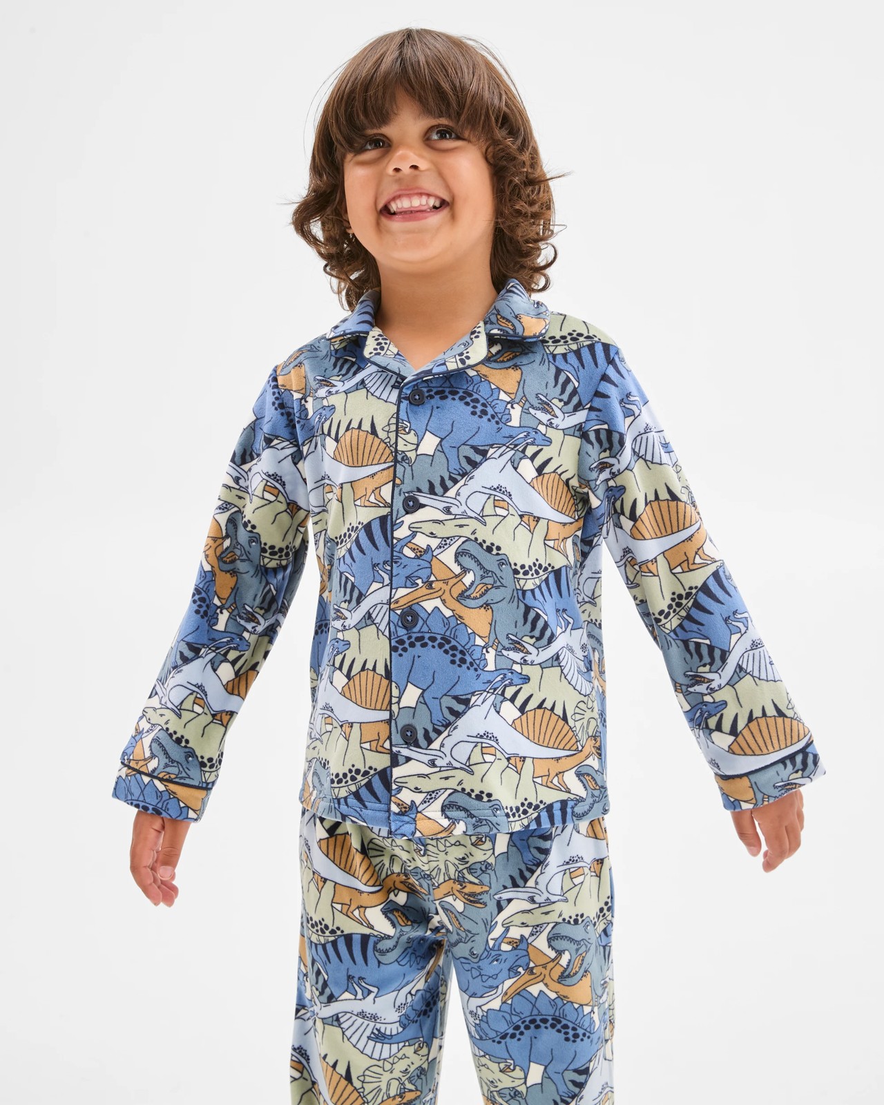 Younger Boys Top & Pants Fleece Pyjama Set - Dinosaur 3 of 6