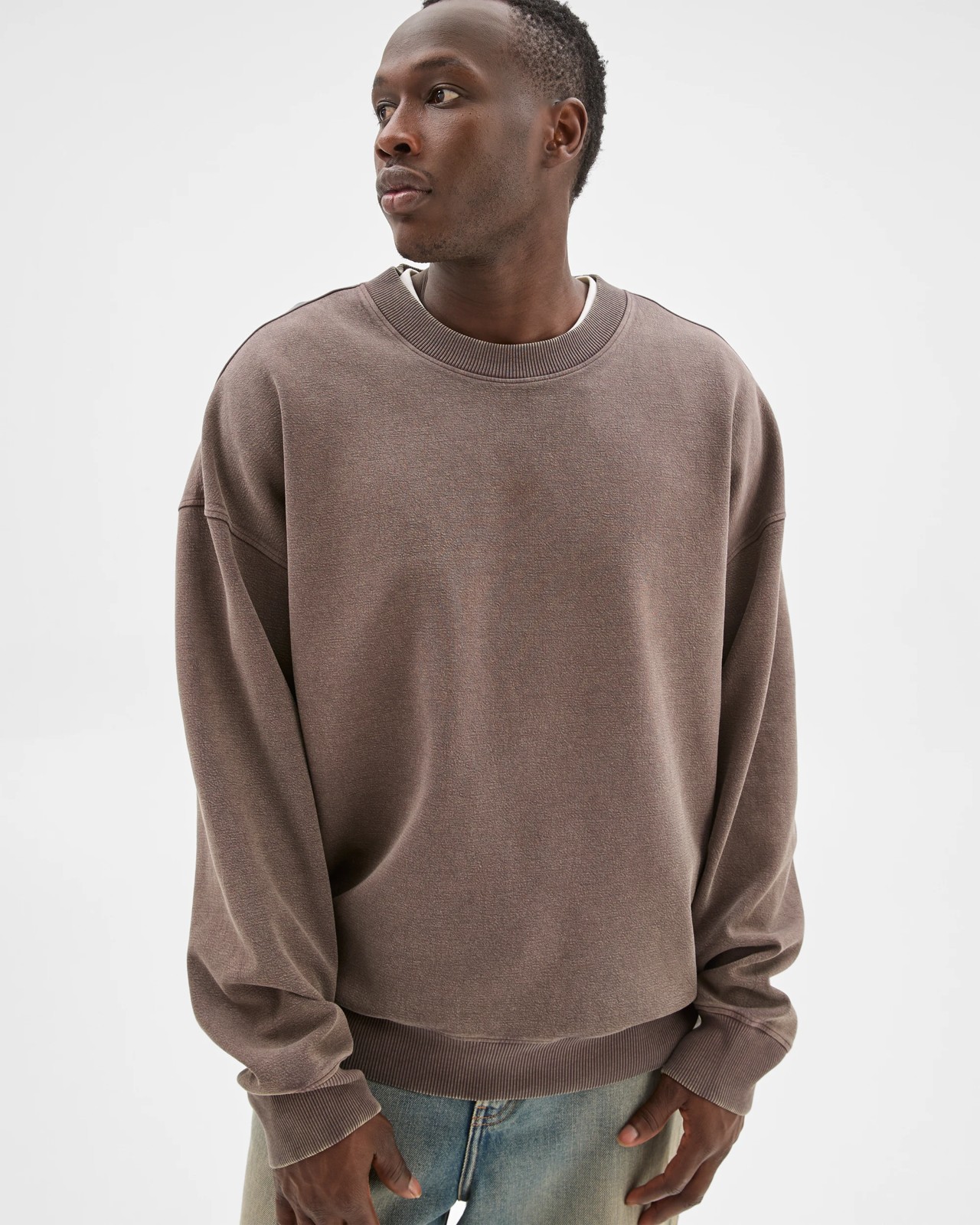 Commons Australian Cotton Blend Oversized Heavyweight Jumper - Chocolate Brown 4 of 6