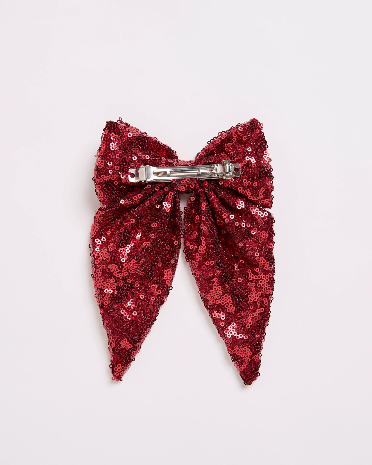 Sequin Christmas Bow Clip - Red 3 of 3