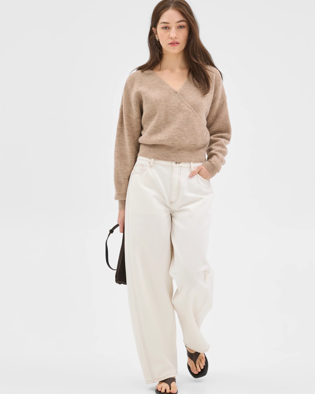 Lily Loves Wrap Jumper - Pine Nut Marle 2 of 6