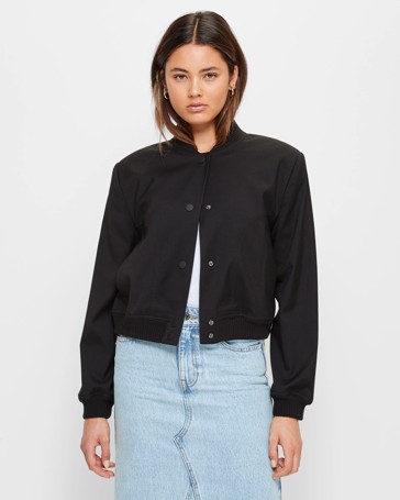 Power Shoulder Bomber Jacket - Lily Loves