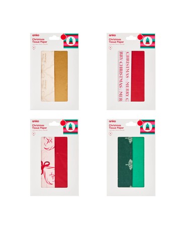 Anko 6 Pack Christmas Tissue Paper - Assorted