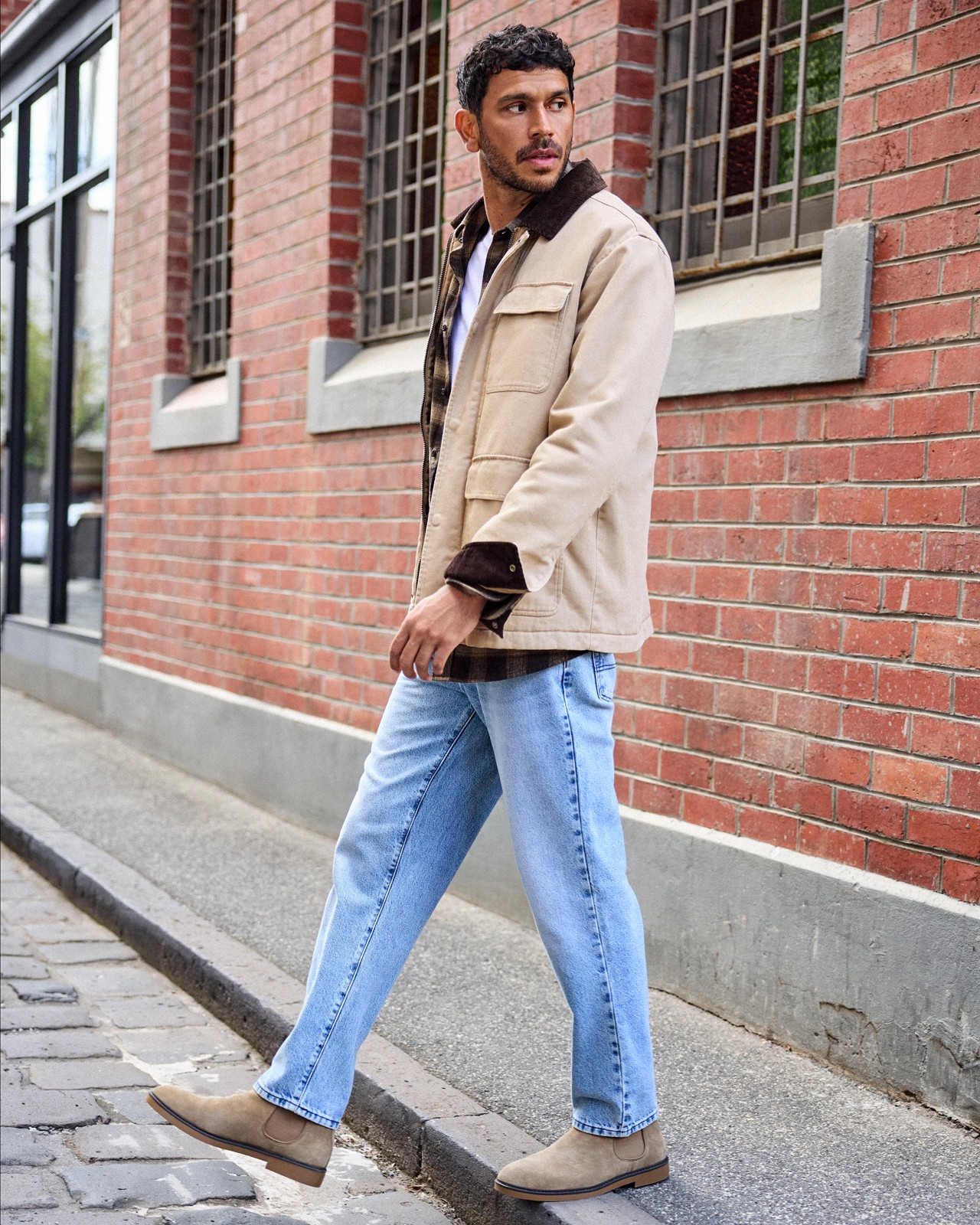 Genuine Leather and Suede Chunky Chelsea Boots - Jason - Taupe 4 of 5