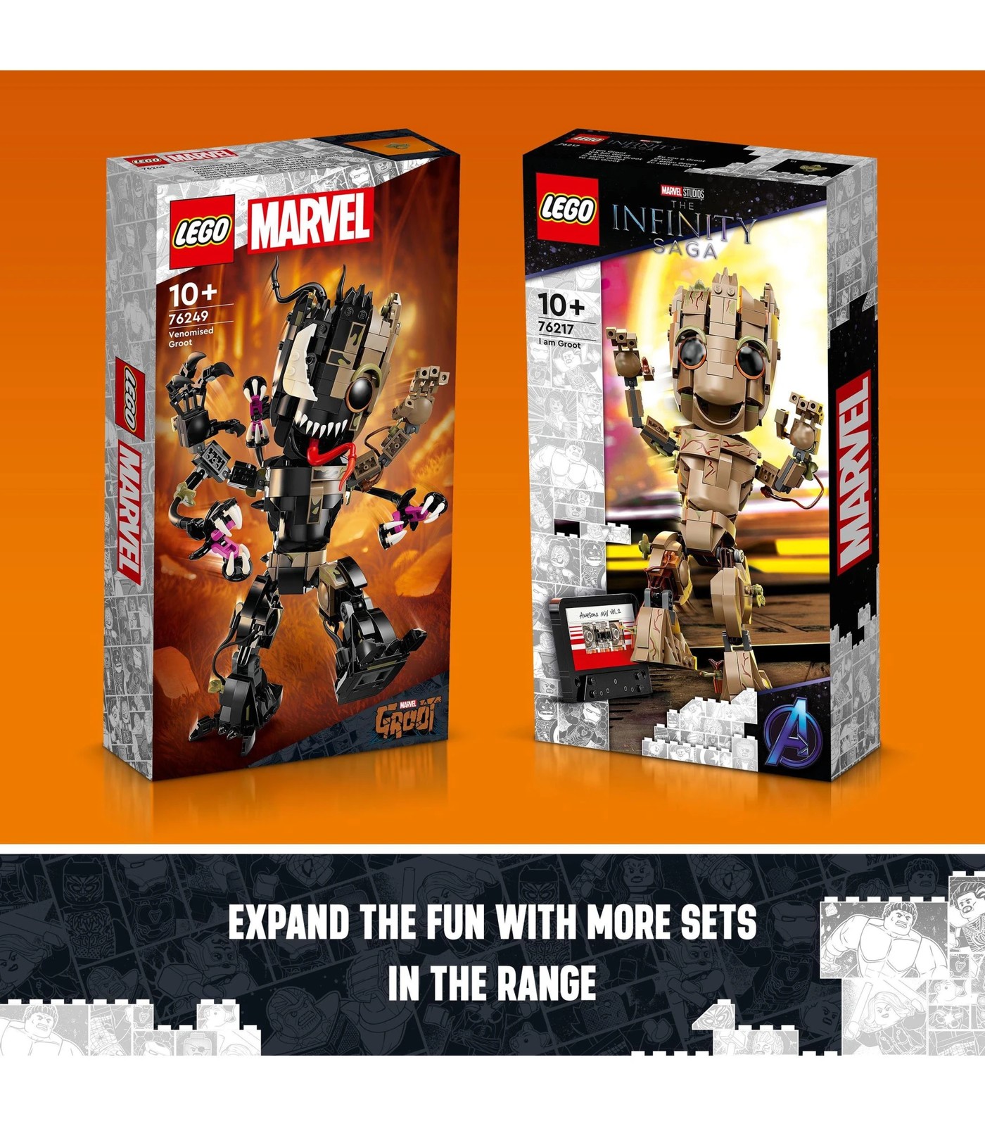 super héros lego marvel groot