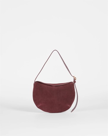 Premium Suede Leather Crescent Shoulder Bag