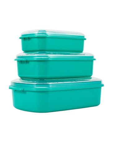 Anko Set of 3 Food Storage Containers - Green