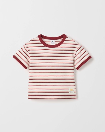 Baby Organic Cotton Striped Crepe Jersey T-Shirt