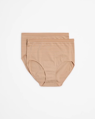 2 Pack Seamfree Matte and Shine Full Briefs