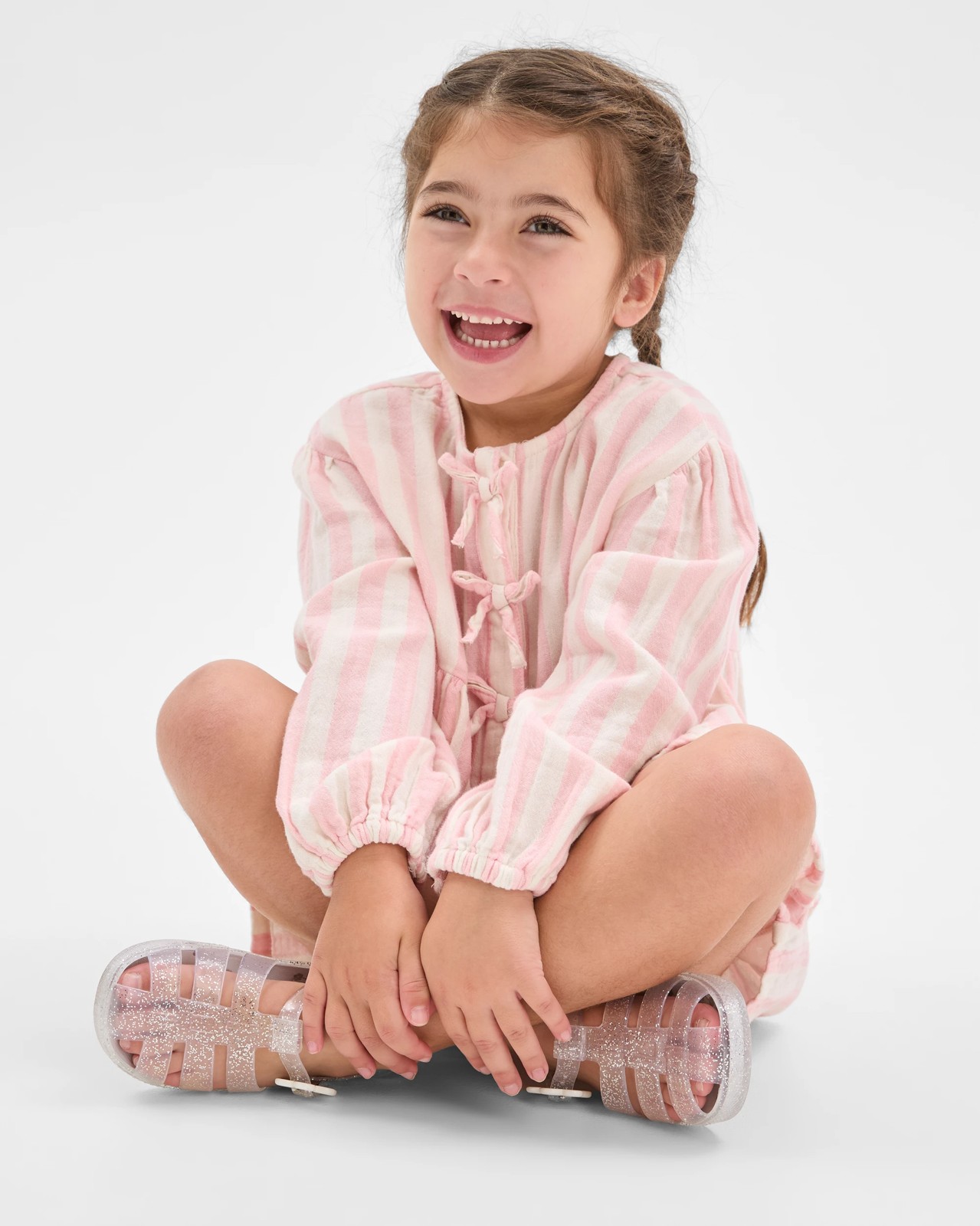 Woven Top and Shorts 2 Piece Set - Pink Stripe 2 of 5