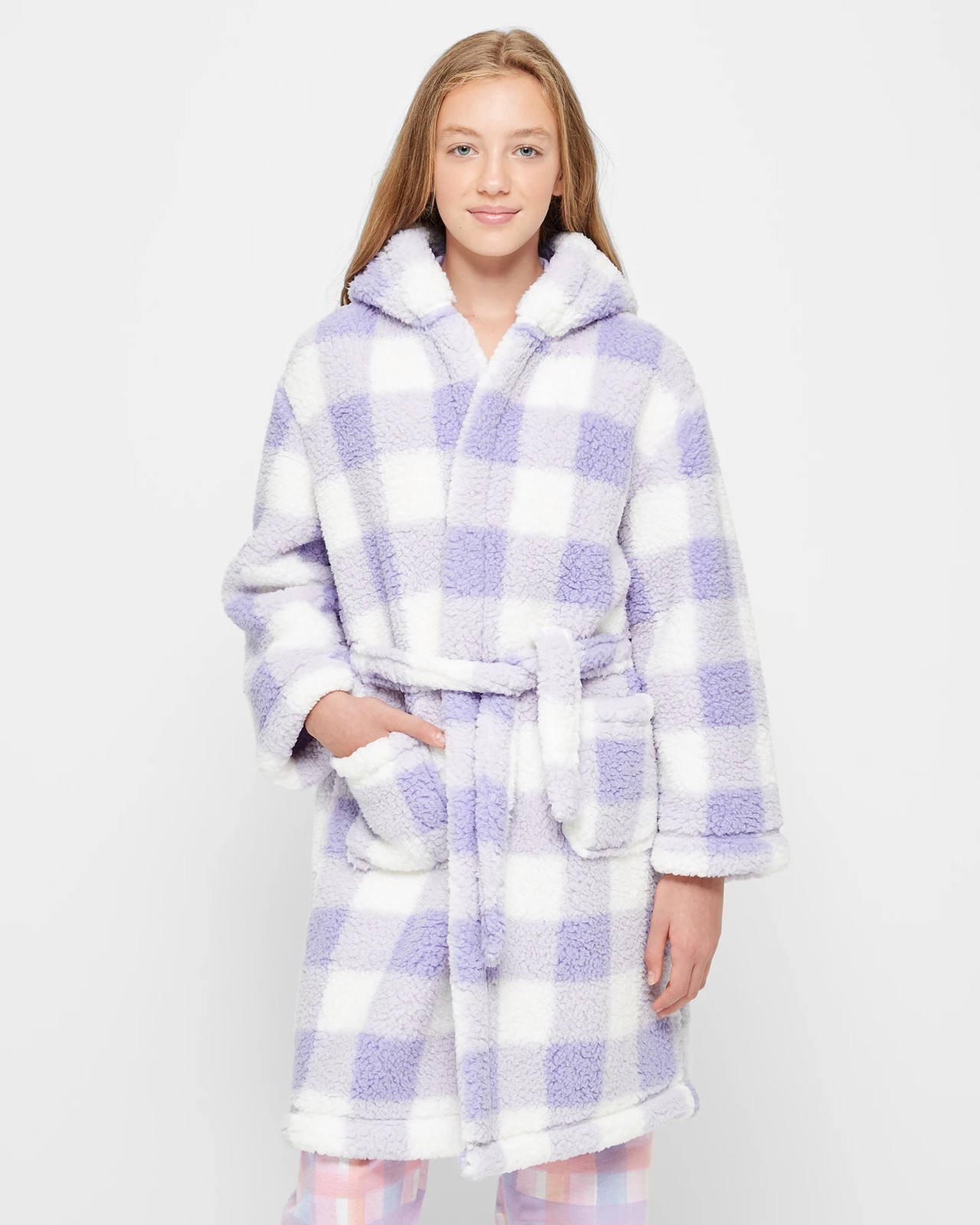 Girls sherpa dressing gown new arrivals