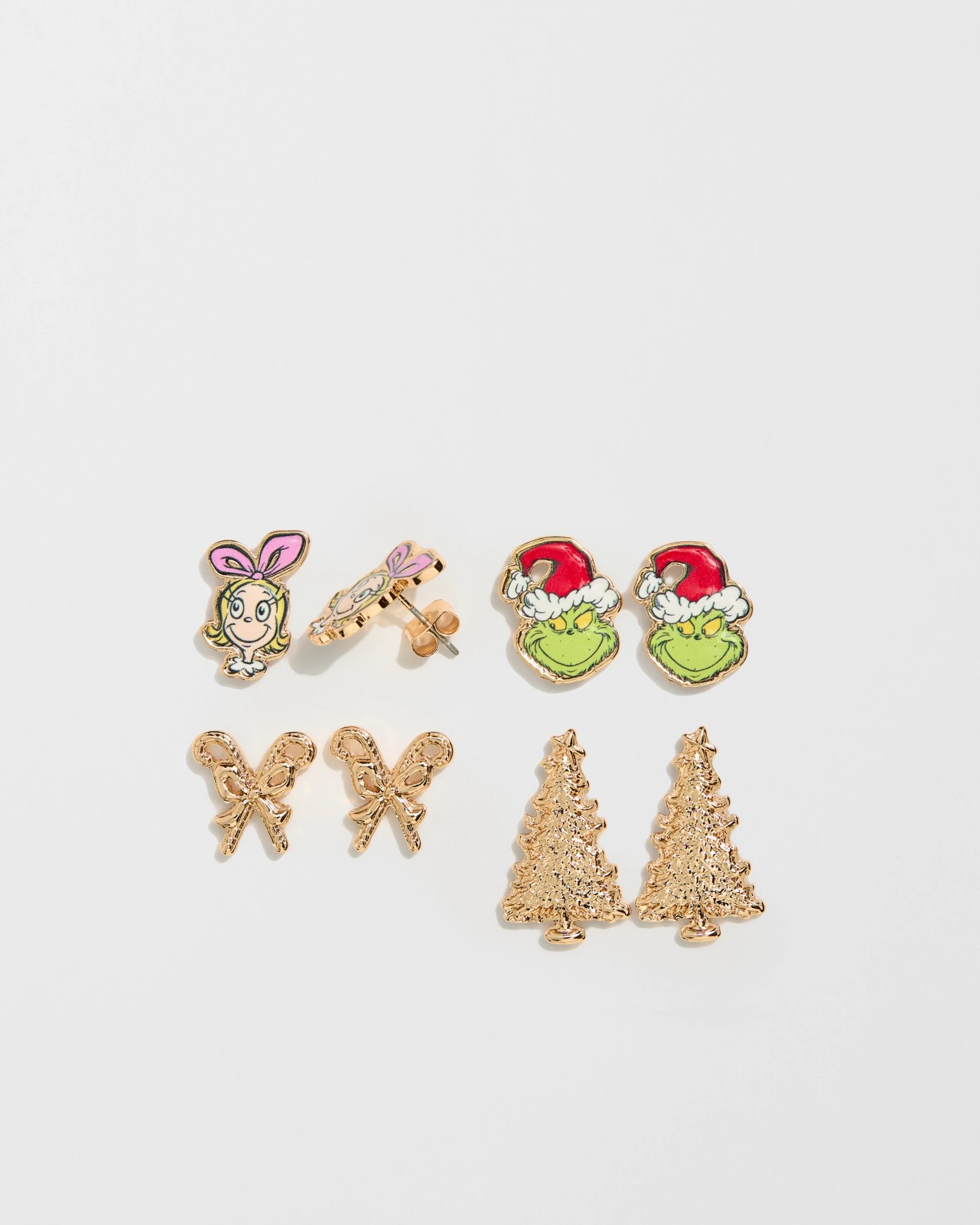 The Grinch 4 Pack Christmas Stud Earrings 2 of 3