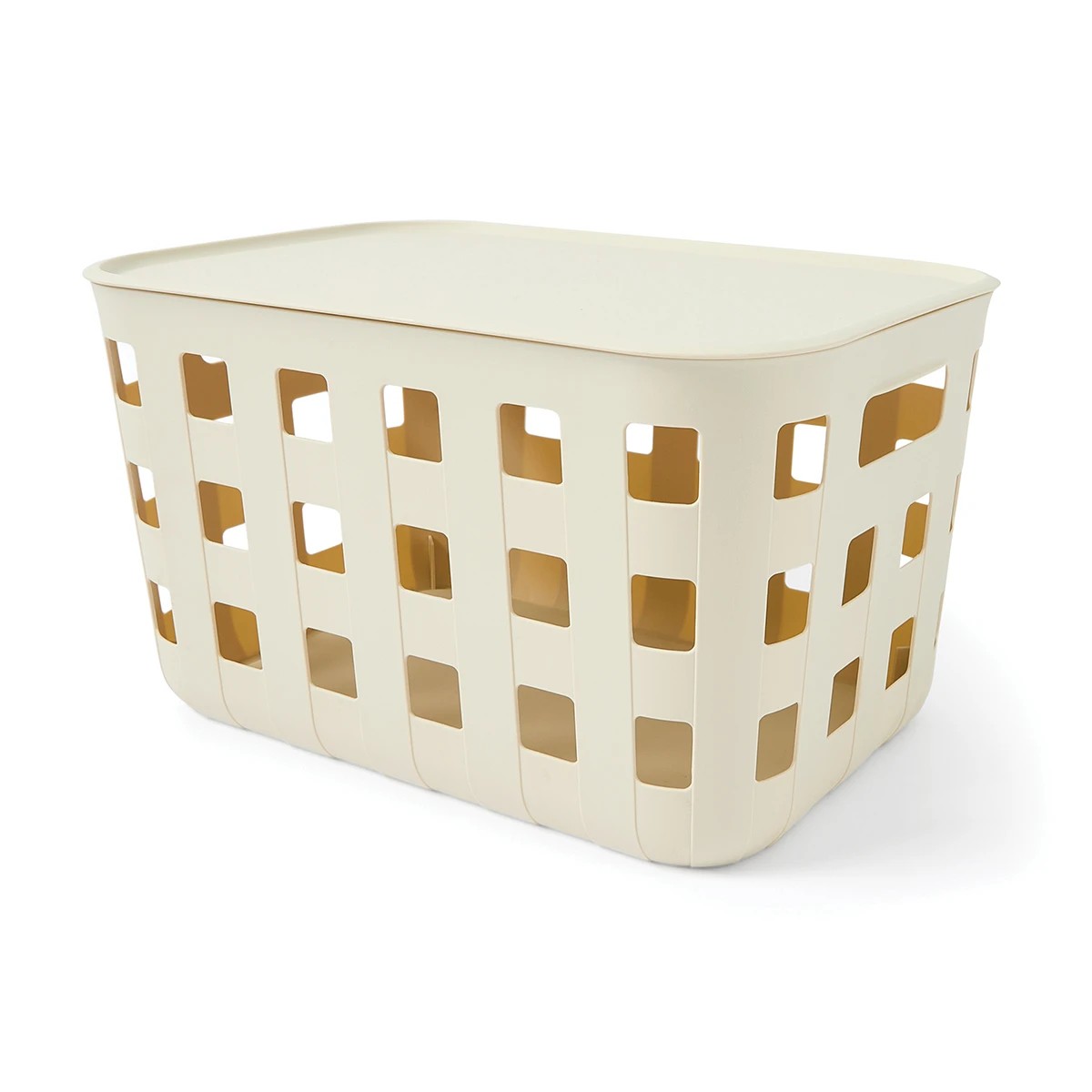 18L Rectangle Trellis Basket with Lid, Beige - Anko 2 of 6