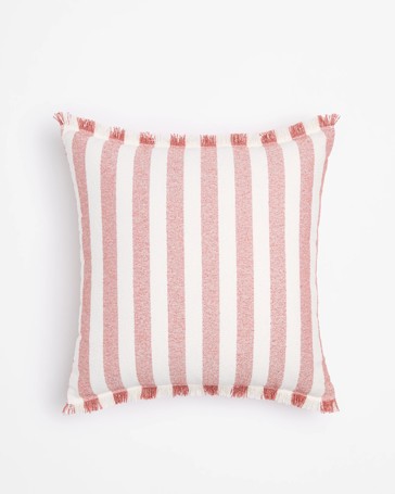 Amara Stripe Fringe Cushion