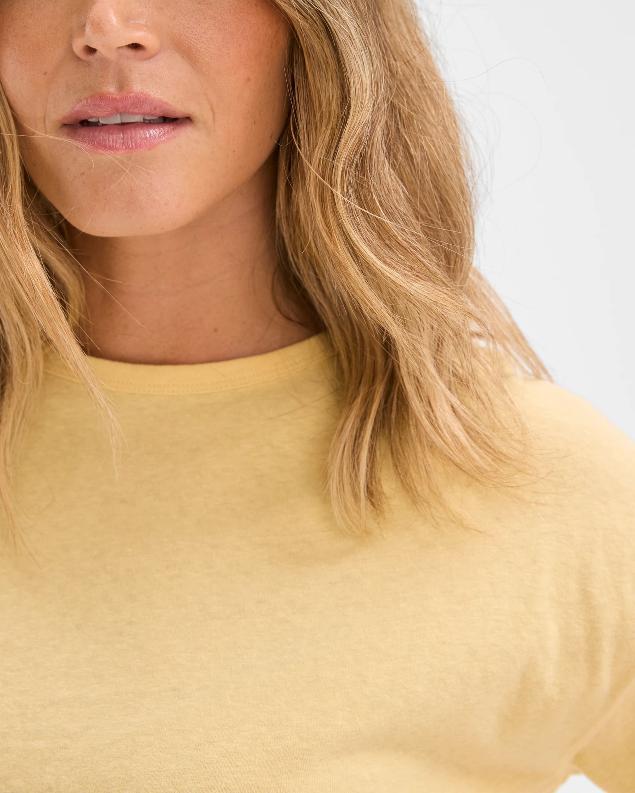 Australian Cotton Long Sleeve Relaxed Slub T-Shirt - Butter Lemon 3 of 6