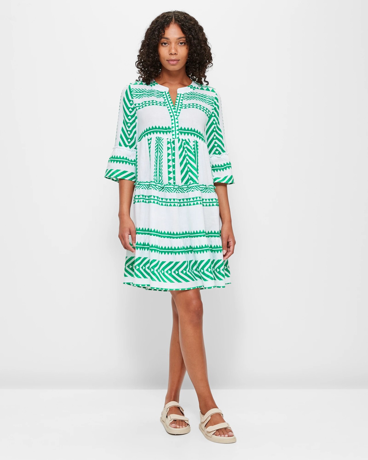 Long Sleeve Jacquard Mini Dress 2 of 5