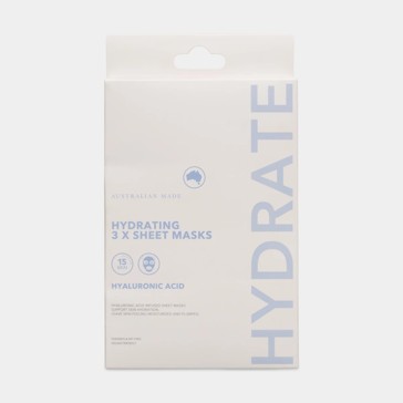 Hydrating Sheet Masks, Hyaluronic Acid, 3 Pack - Anko