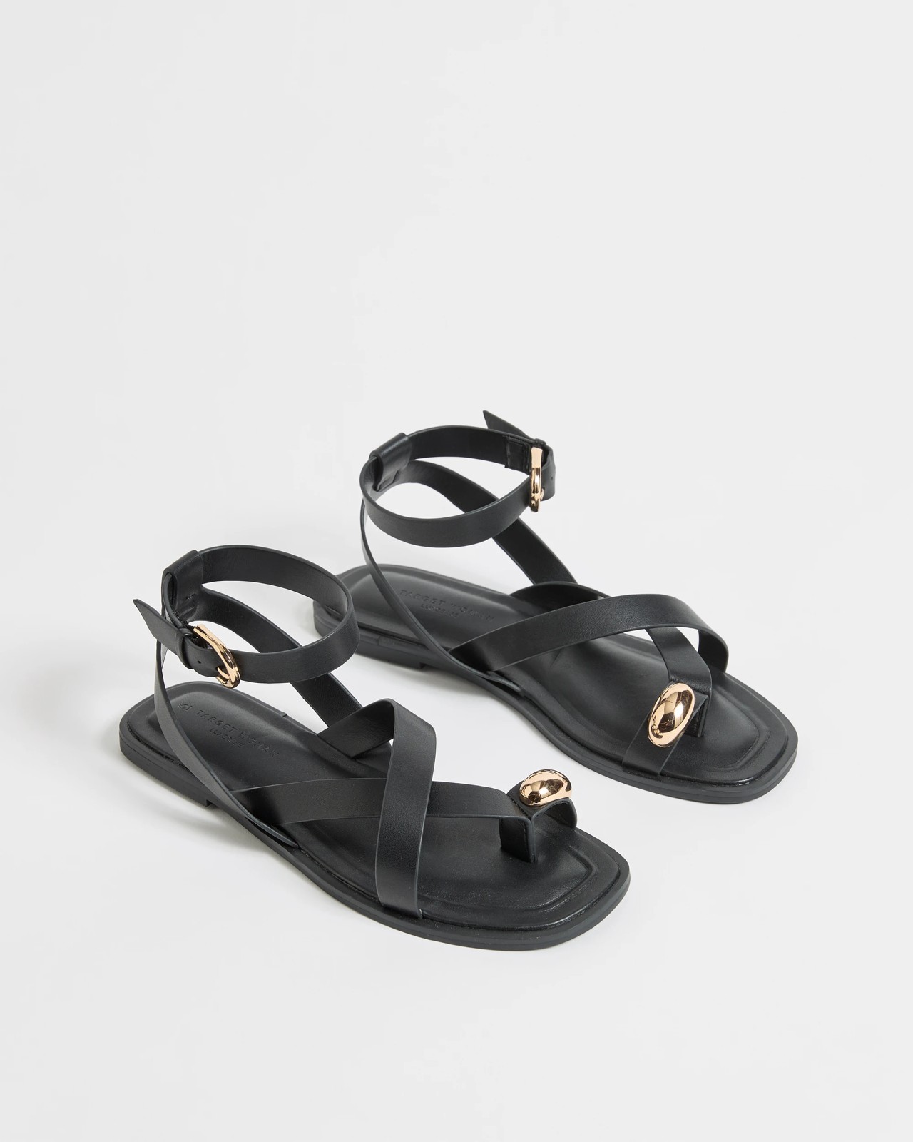 Chloe Toe Post Strappy Sandals - Black 2 of 3