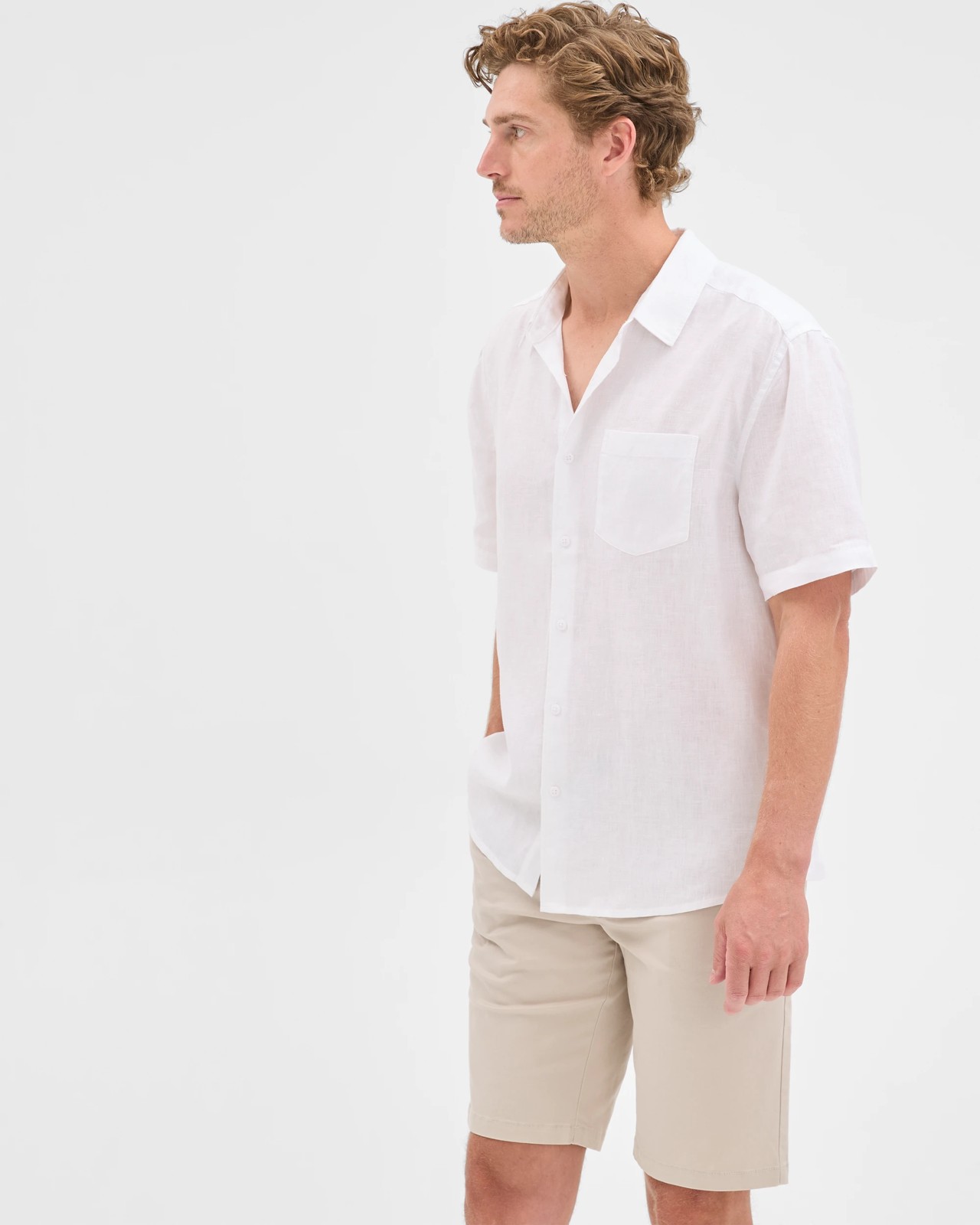 Australian Cotton Regular Stretch Chino Shorts - Light Stone 3 of 5