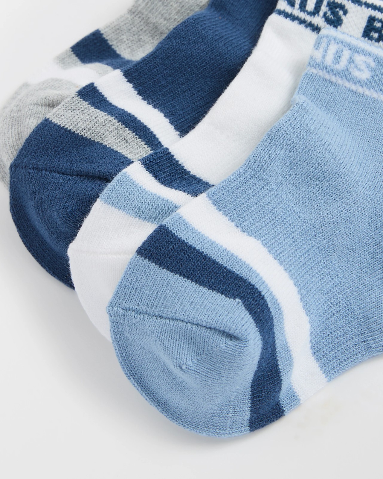 Bonds 4 Pack Baby Logo Cushioned Sport Low Cut Socks - Blue 2 of 3
