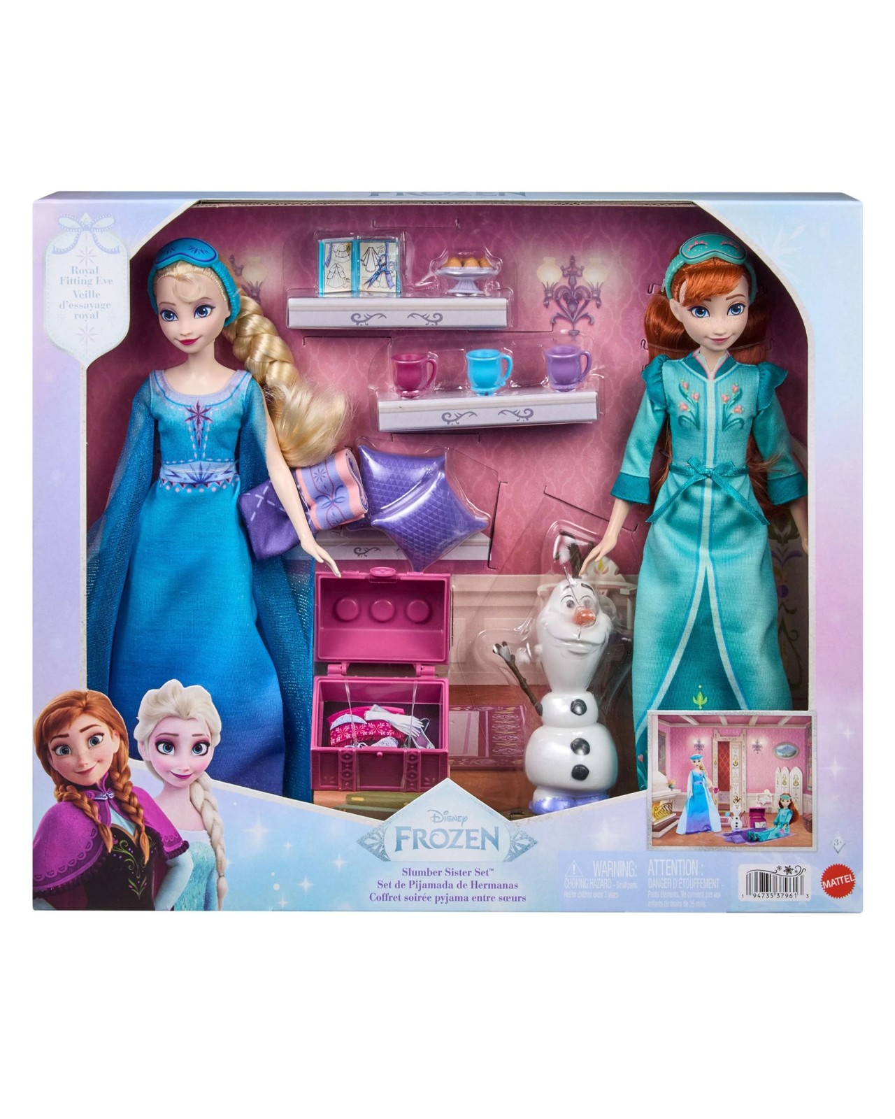 Disney Frozen Slumber Sister Set with Anna & Elsa Fashion Dolls 3 of 6