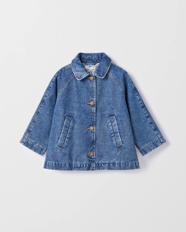 Denim Long Sleeve Button Front Jacket