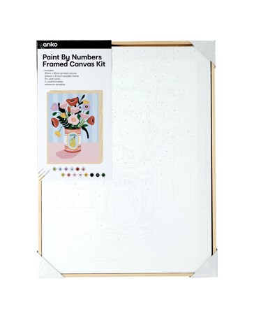 Anko Paint by Numbers Framed Canvas Kit - Floral