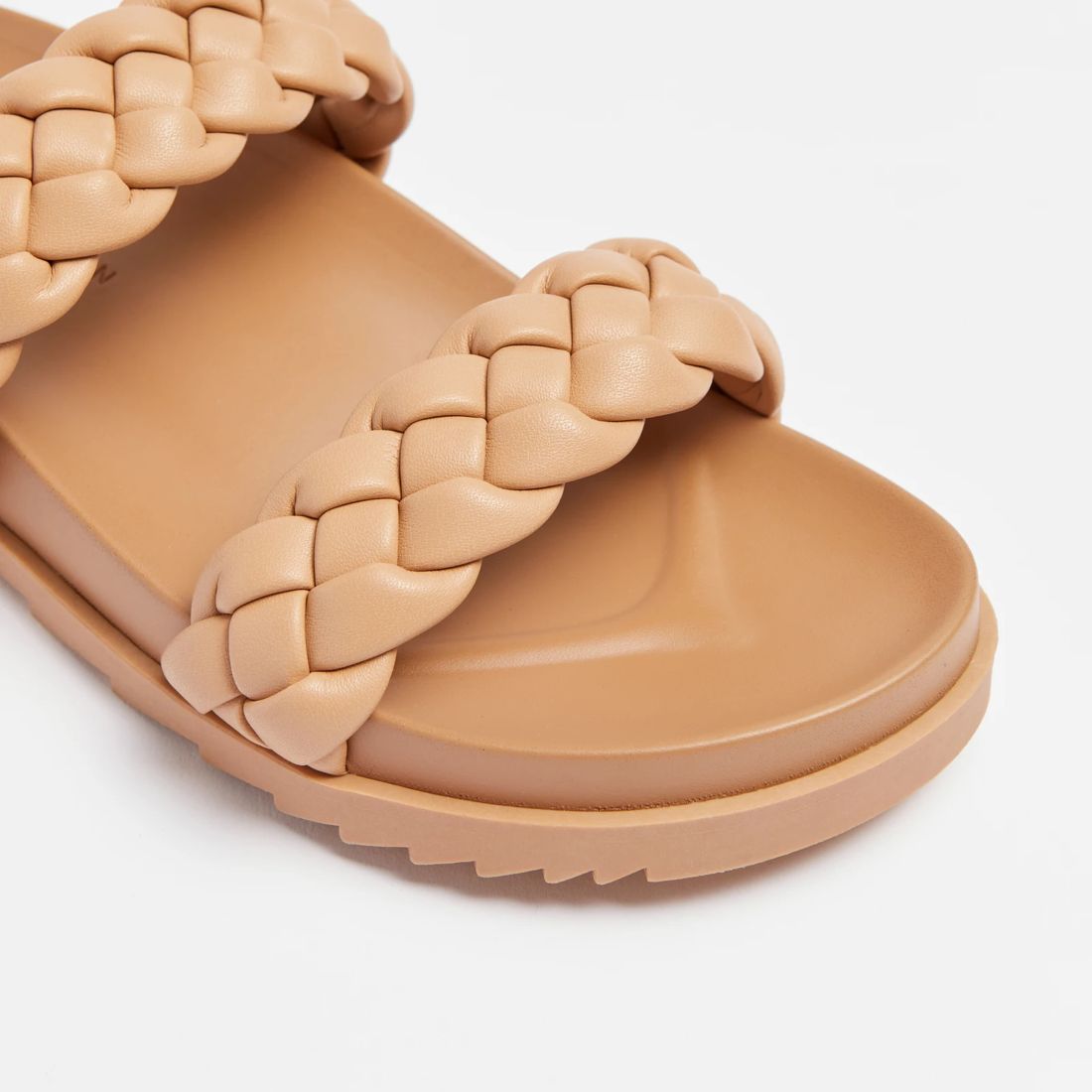 Womens Double Braided Slide Andria Camel Target Australia