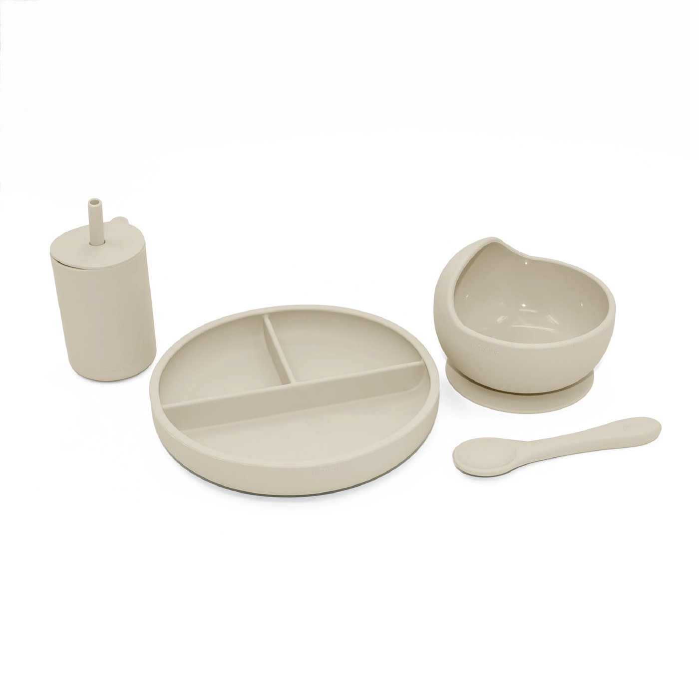 Silicone Baby Bowl & Spoon Set - Sand