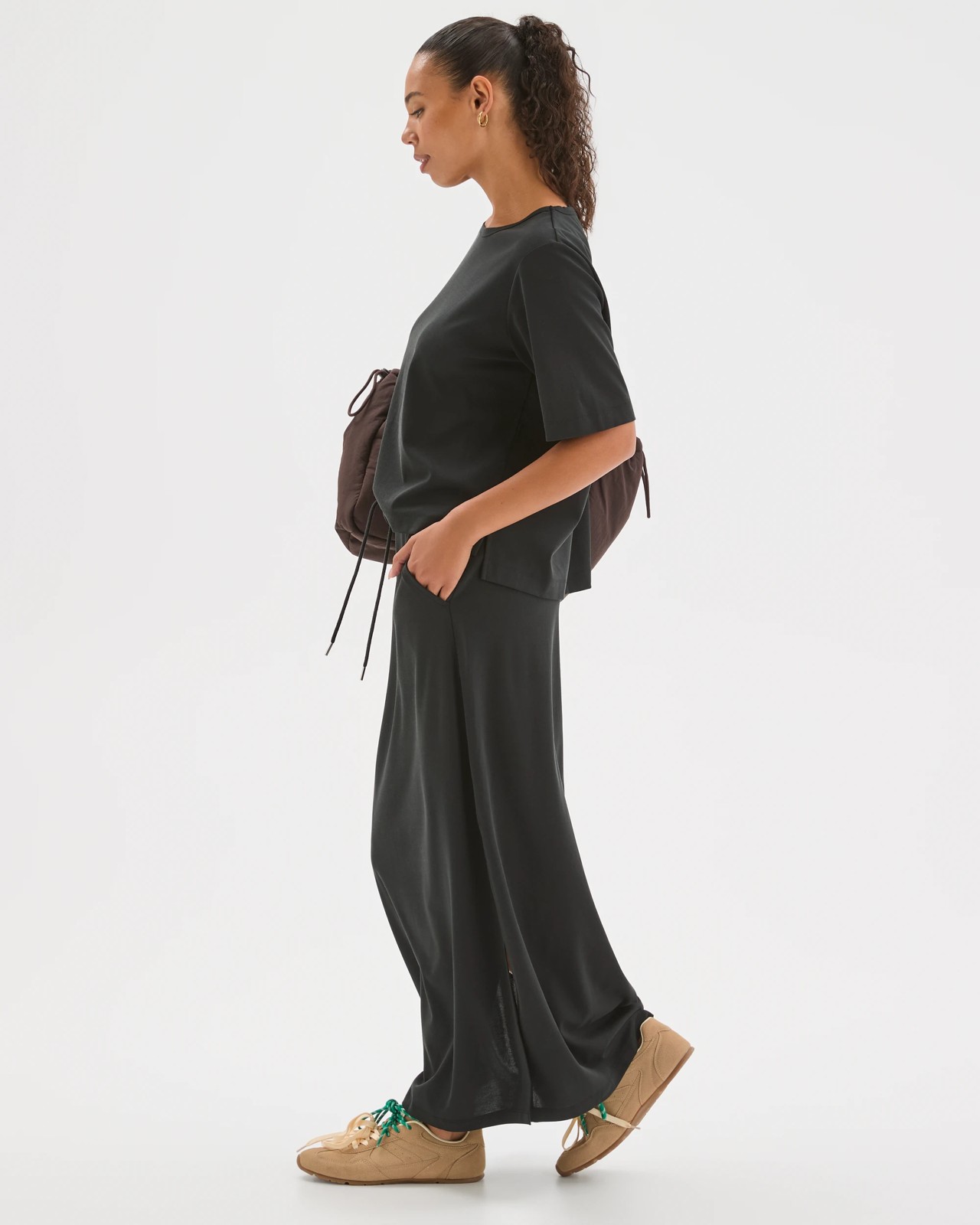 Relaxed Drape Maxi Skirt - Black 5 of 6